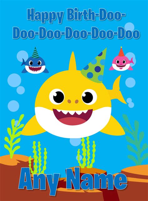 For my beautiful daughter, happy birthday. Baby Shark Doo Doo BIRTHDAY CARD Mummy Daddy Brother ...
