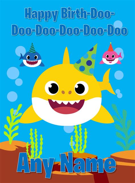 Babies, rattles and storks theme. Baby Shark Doo Doo BIRTHDAY CARD Mummy Daddy Brother | Printable Birthday Cards