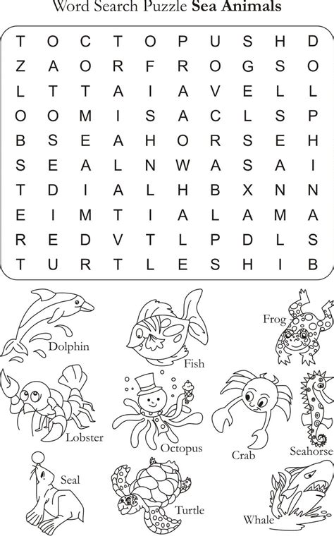 Sea Animals Worksheets Kindergarten