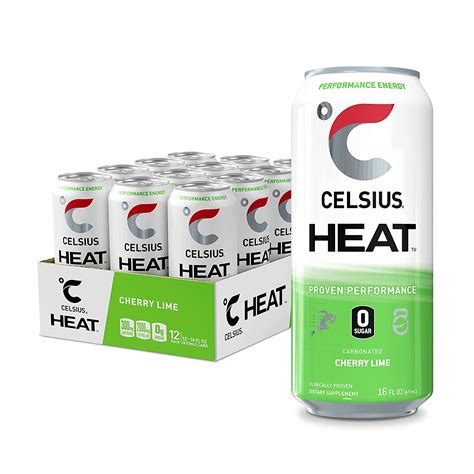 Celsius Heat Performance Energy Drink Cherry Lime 16 Fl