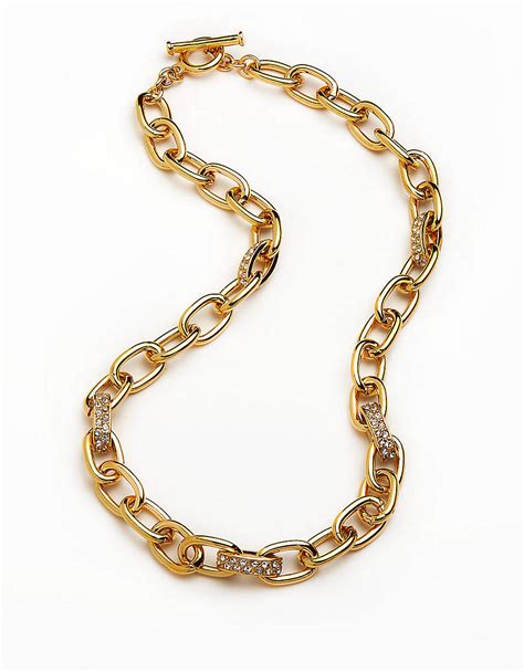 Lauren By Ralph Lauren Goldtone Pave Chainlink Necklace In Metallic Lyst