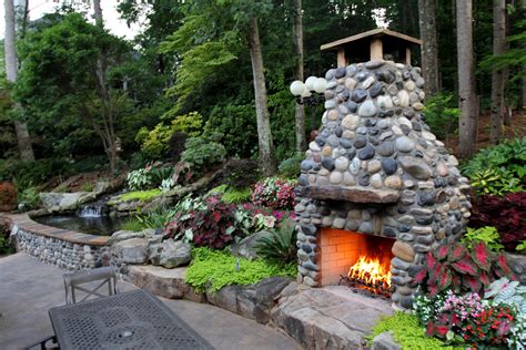 20 River Rock Outdoor Fireplace