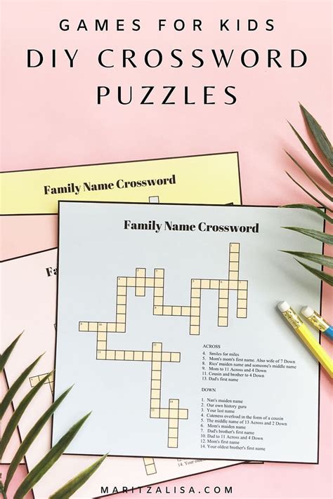 In part 2 of the wordplay series, the puzzle makers david steinberg and natan last design a crossword grid around our theme set. Games For Kids - DIY Printable Crossword Puzzles | Diy for ...