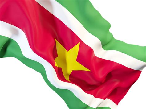 Waving Flag Closeup Illustration Of Flag Of Suriname