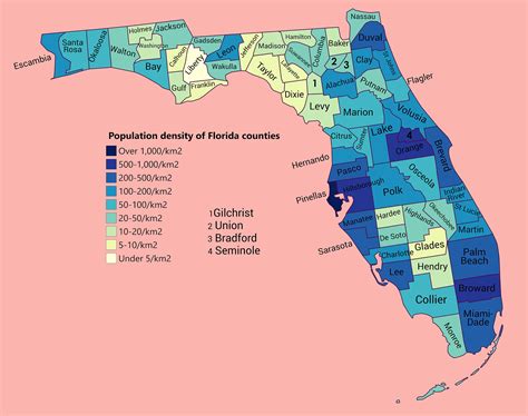 Population Density Of Florida Counties