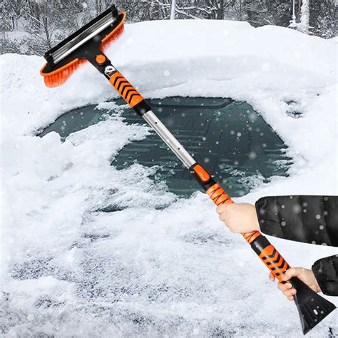 Matcc 41” Extendable 3 In 1 Snow Brush Removable With Ice Scraper Eva