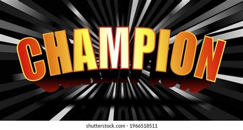 Champion Text Effect Yellow Black Gray เวกเตอร์สต็อก ปลอดค่าลิขสิทธิ์