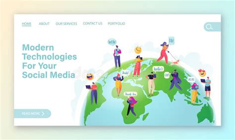 Wireless Communication And Social Networking Concept For Landing Page
