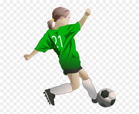 28 Collection Of Female Soccer Players Clipart Girl Play Football Png