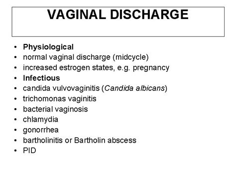 Vaginal Discharge Physiological Normal Vaginal Discharge Midcycle