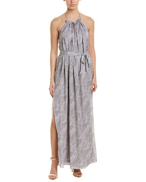 Ramy Brook Naomi Silk Maxi Dress Womens Grey L Ebay