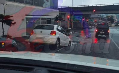 Big Sinkhole Swallows Hatchback Vehicle In Cape Town