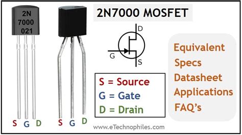 2N7000 MOSFET PINOUT And Equivalent Microcontrollers Electronics