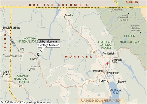 Road Map Of Northwestern Montana Road Map