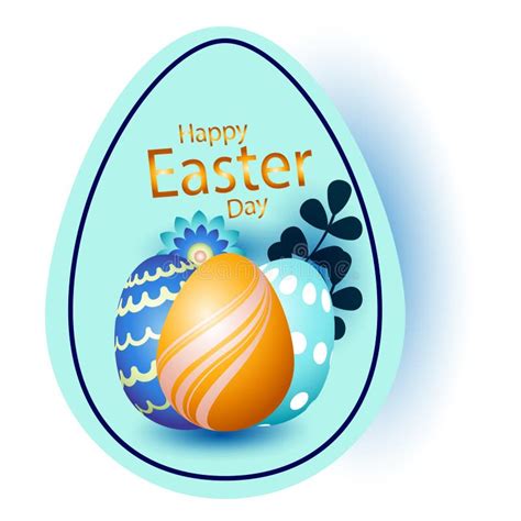 Happy Easter Holiday With Painted Egg Stock Vector Illustration Of