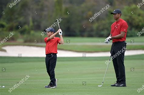 Tiger Woods His Son Charlie Set Editorial Stock Photo Stock Image