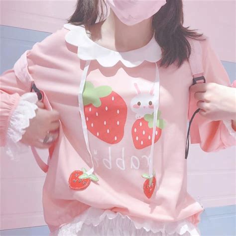 Cute Strawberry Top Yc20984 Kawaii Sweater Kawaii Clothes Cute Fashion