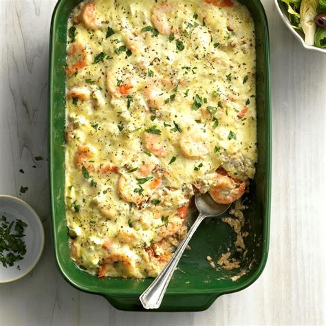 Find healthy, delicious fish and seafood casserole recipes, from the food and nutrition experts at we've compiled a list of 10 cheap and healthy foods to help you keep those grocery bills down. Angel Hair Shrimp Bake Recipe | Taste of Home