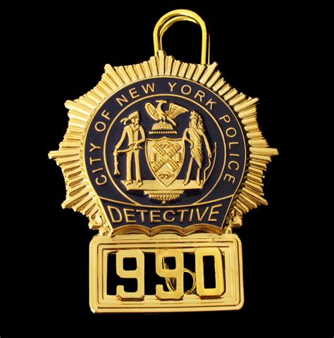 Nypd New York Police Detective Badge Solid Copper Replica Movie Props