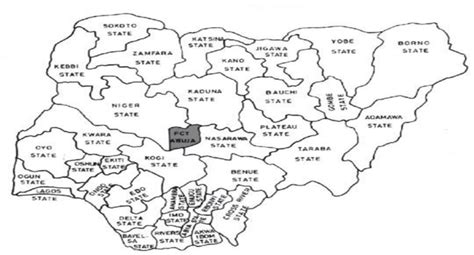 Map Of Nigeria Showing Abuja Federal Capital Territory Download