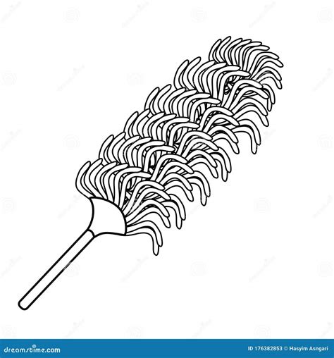 Feather Duster Hand Drawn Vector Stock Vector Illustration Of Duster