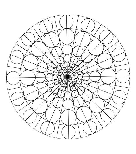 Blank Mandala Circle Template Sketch Coloring Page