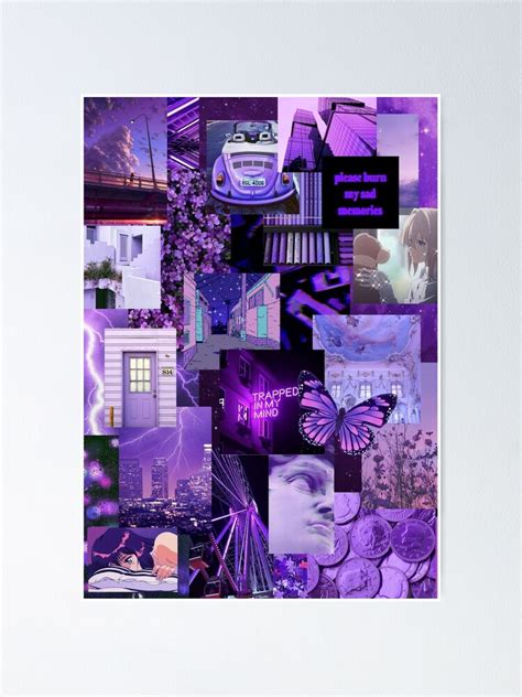 Purple Aesthetic Poster By Mafesodre Redbubble