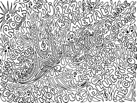 Download Music Coloring Pages for Adults 1 Printable Coloring Page | Etsy