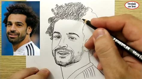 Very Easy How To Draw Mohamed Salah Learn Drawing Academy Youtube
