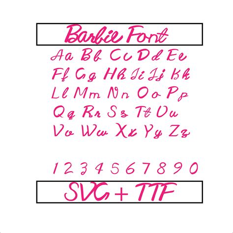 Barbie Ttf Alphabetbarbie Svg Barbie Font Svg Barbie Ttf Etsy