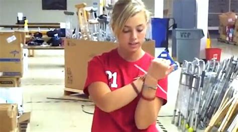 Girl Demonstrates How To Break Your Hands Free From Zip Ties