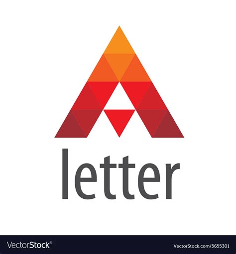 Triangular Logo Red Letter Royalty Free Vector Image