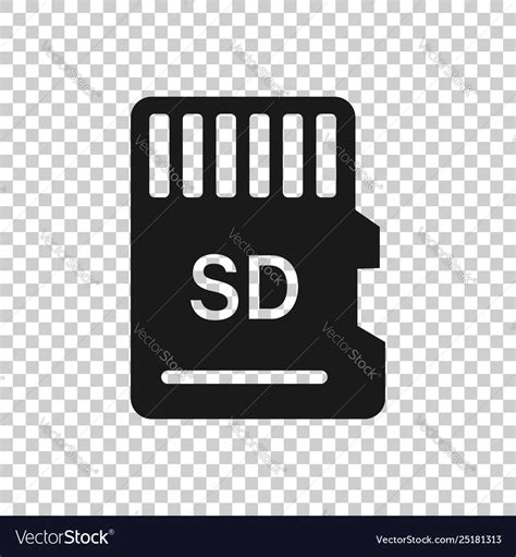 Micro Sd Card Icon In Transparent Style Memory Vector Image