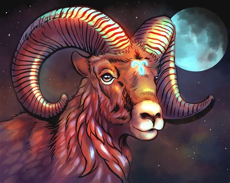 Aries Cosmic Ram Galaxy Art Zodiac Illustration Art Print Etsy