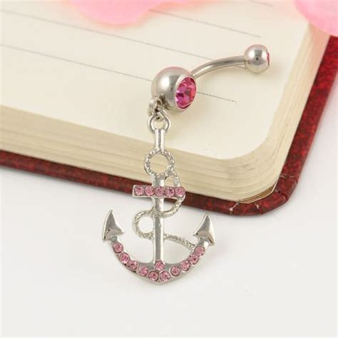Rhinestone Dangle Body Piercing Jewelry Ball Barbell Bar Belly Button Navel Ring N9 Free Image