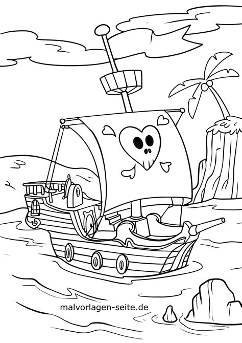 Piratenschiff ausmalbild