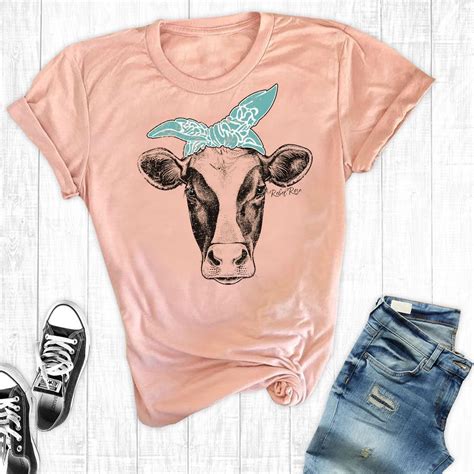 Cow T Shirt Women S T Shirt Farm Shirts Graphic Shirt Cow Shirt Cowgirl Shirt Country