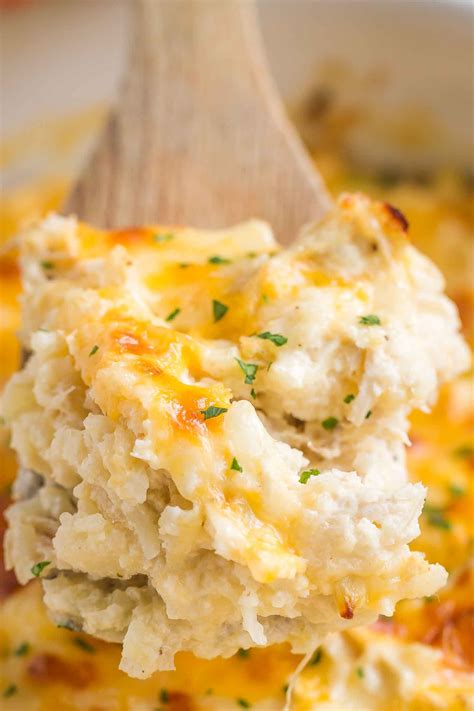 Creamy Chicken And Cauliflower Rice Casserole Keto Low Carb Low
