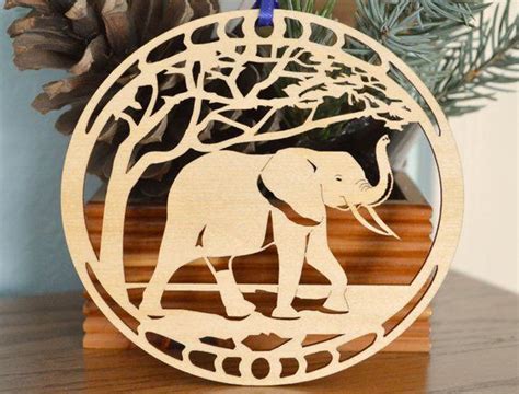 Elephant Ornament Laser Cut From 18 Thick Wood Approximate Size Is 4