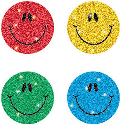 Cd2143 Glitter Smiley Face Stickers Sweet Pipes