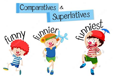 Premium Vector Comparatives And Superlatives Word For Funny
