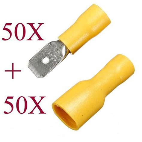 100pcs 12 10awg Male And Female Insulated Spade Crimp Terminal Quick