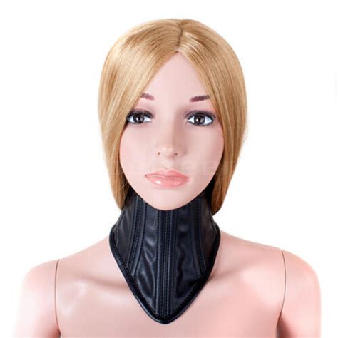 Bondage Pu Leather Neck Collar Posture Corset Restraints Roleplay Bdsm Woman Uk Ebay