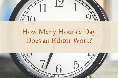 The si base unit for time is the second. How many hours a day should you spend editing? How does ...