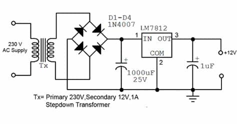 Wiring panel: Simple 12V fixed voltage power supply ...