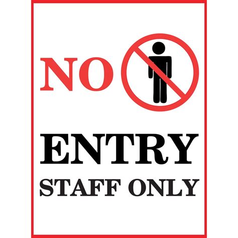 No Entry Staff Only Sign Cm X Cm X Mm Rigid Pvc Sign Shopee