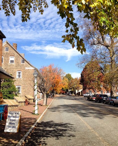 Autumn Leaves Accent A Quiet Street On An Old Salem Nc Fall Visit