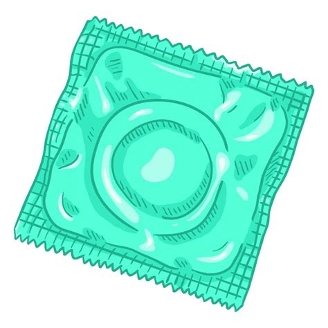 Premium Vector Vector Single Cartoon Condom In Blank Package Contraceptive Illustration