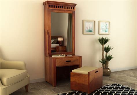 Maybe you would like to learn more about one of these? Buy Adolph Dressing Table With Storage Stool (Honey Finish ...