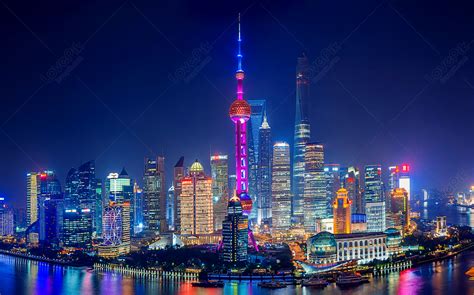 Aerial View Of Shanghai City Night View Lujiazui Core Scenery 1 Picture